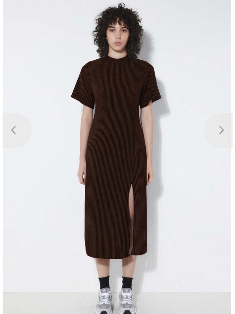 CLAIRE STRIPES DRESS - BROWN-BLACK